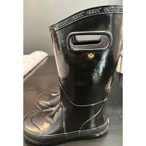 Bogs Girls  Black Patent‎ Rain Boots Kids Size 1